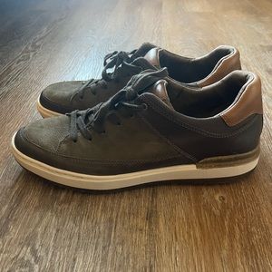 Brown Leather Mens Business Casual Sneakers Size 12 Earth Elements Acumen